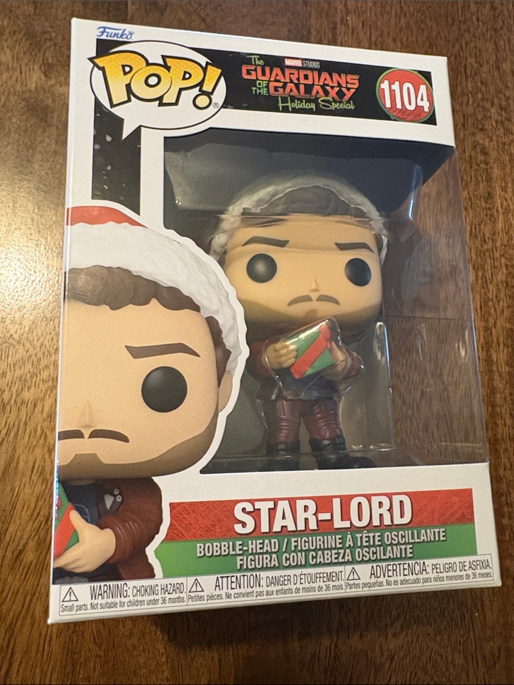 Funko Pop! Star-Lord Holiday Special Bobble-Head – Red, Green & White